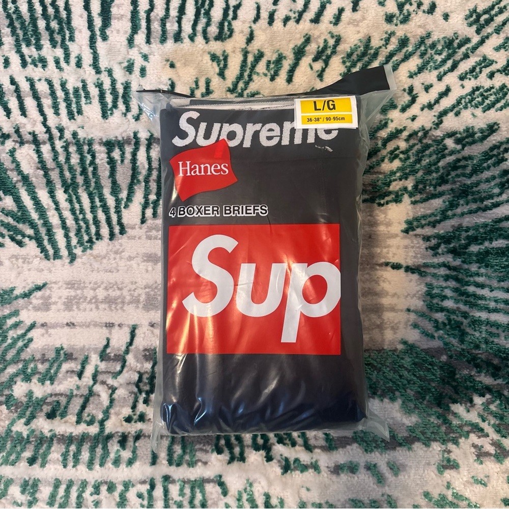 NEW Supreme X Hanes Boxer Briefs Black 4 Pack